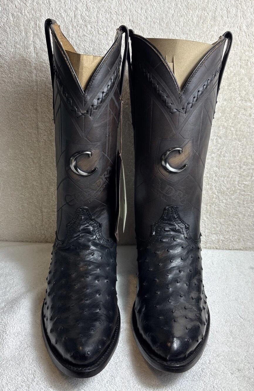 Cuadra Men's Black Ostrich Szie 8 EE Premium